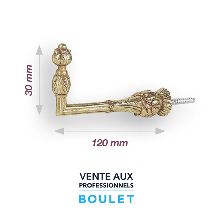 2 GONDS ANGLAIS POUR RIDEAU COULEUR BLANC - 3CM